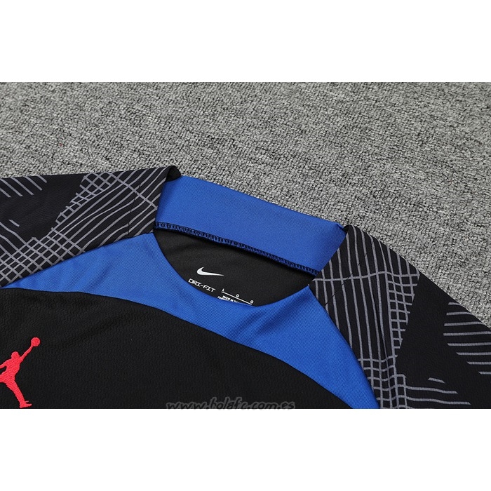 Chandal del Paris Saint-Germain Manga Corta 2022-2023 Negro y Azul - Pantalon Corto